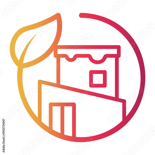 office building Line Gradient Icon