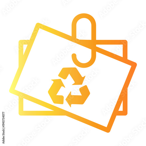 recycled paper Line Gradient Icon