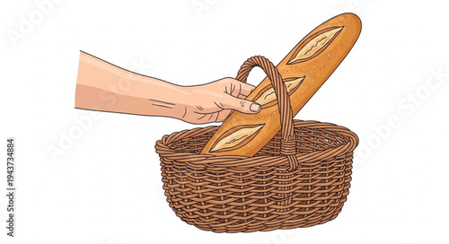 Womans Foot Wearing Sandal in Basket.