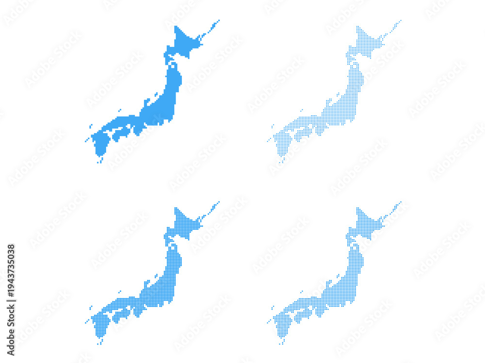 Fototapeta premium 日本列島ドットアイコンセット