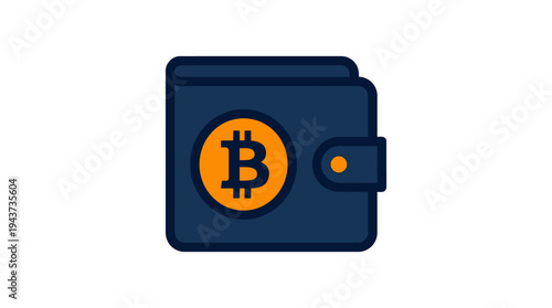 Bitcoin wallet icon isolated on white background