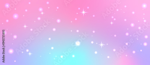 Magical pink lavender gradient with shimmering stars and soft bokeh sparkle, princess style abstract background filled with dream pink glitter glow.