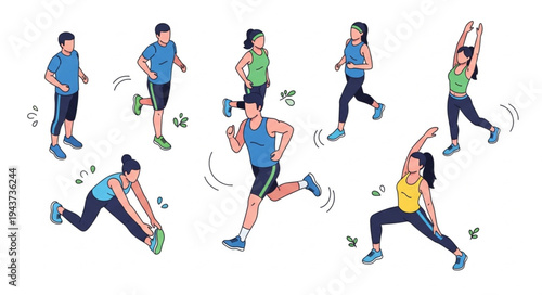 Woman Running Exercise Fitness Motion.