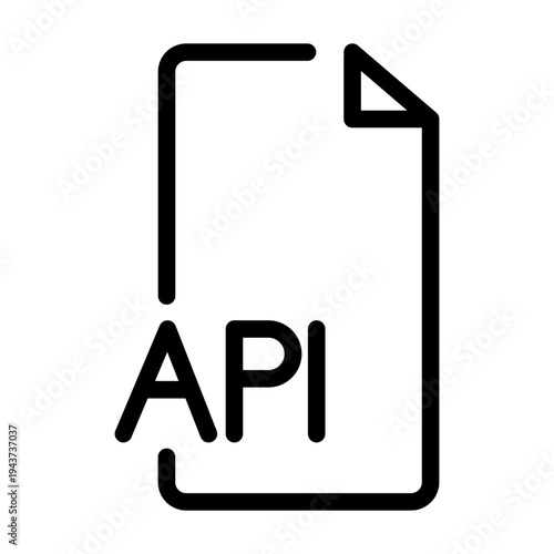 Document icon labeled API representing configuration files, developer documentation, or system resources.