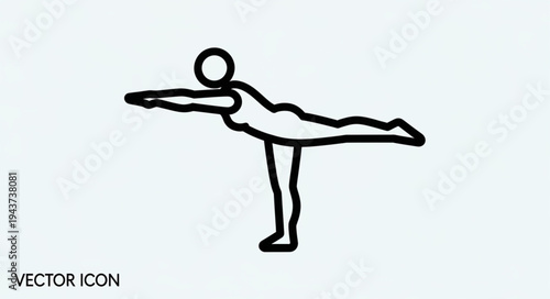 Minimalist Line Art of a Ballerina in Pose.