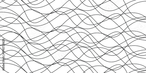 simple black chaotic wave line art for banner poster background.