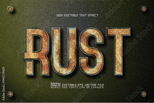 rustic rusty text