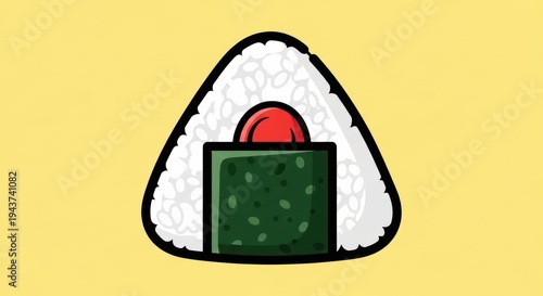 Onigiri Rice Ball with Seaweed and Red Filling