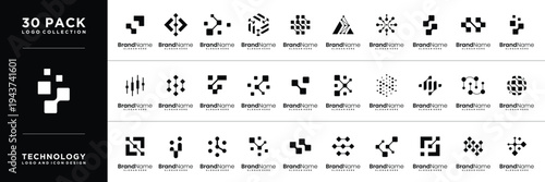 Innovate technology start-up logo design collection.