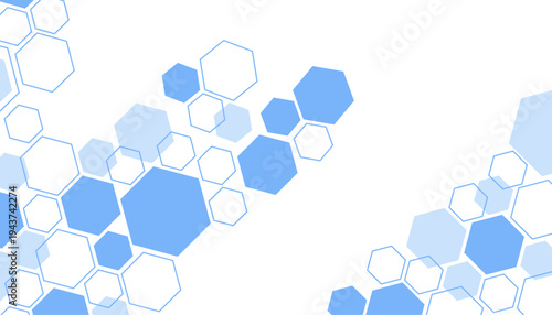 Abstract blue hexagon shape for frame illustration design