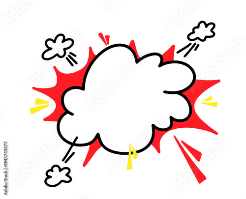 Handdrawn pow explosion shape for comic panels, stickers and book illustrations
