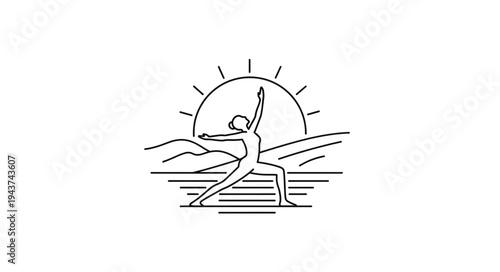 Silhouette of Person Practicing Yoga at Sunrise.