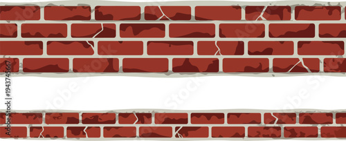 A distressed and aged brick wall texture, with subtle cracks and weathered mortar for a rustic background