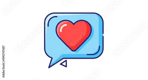 Illustration of a Heart Inside a Speech Bubble.