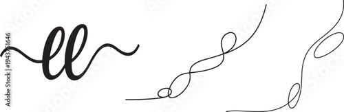 A black and white image of a wavy line and a cursive letter