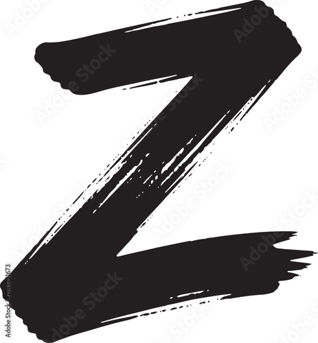 A large black letter z on a white background
