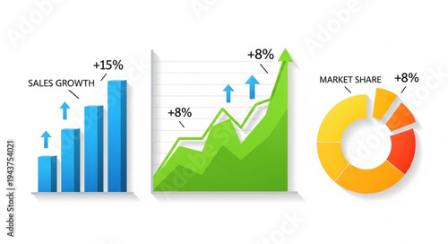 Business Finance Growth Charts Graphs.