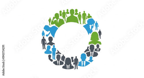 Diverse Group of People Forming Circular Shape.