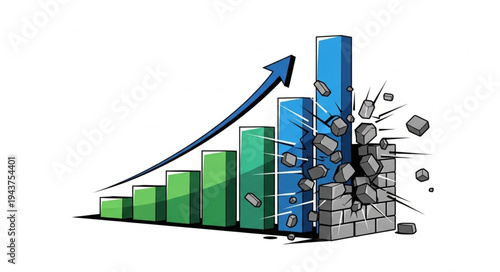 Business Growth Breaking Through Barrier.