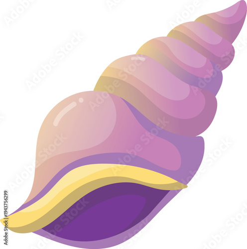 Illustration of a Pink Seashell
