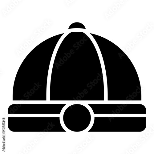 Chinese hat glyph icon. Traditional festival hat symbol. Lunar new year costume glyph icon