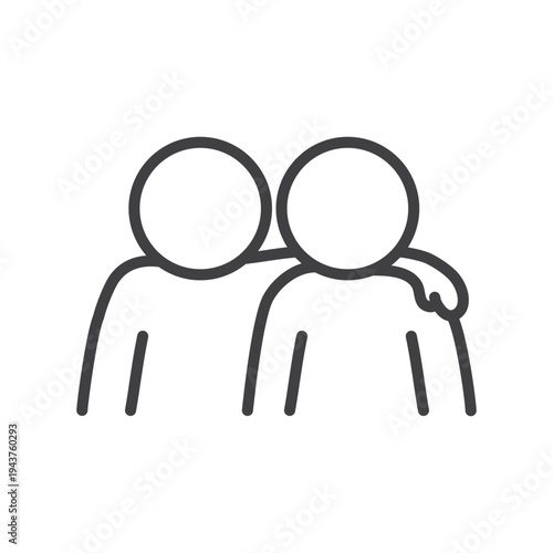 Outline friend icon isolated flat style design.