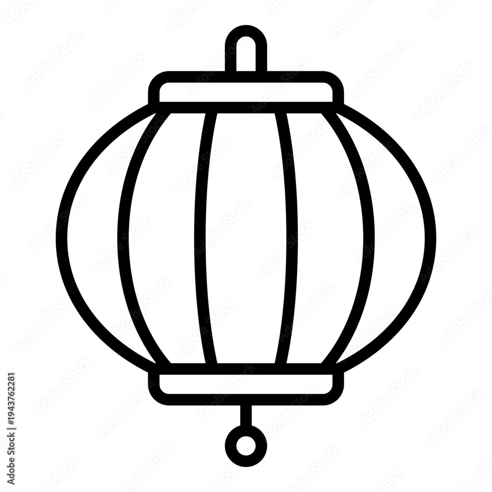 Fototapeta premium Lantern Line icon. Chinese lantern symbol. Lunar new year festival decoration Line icon