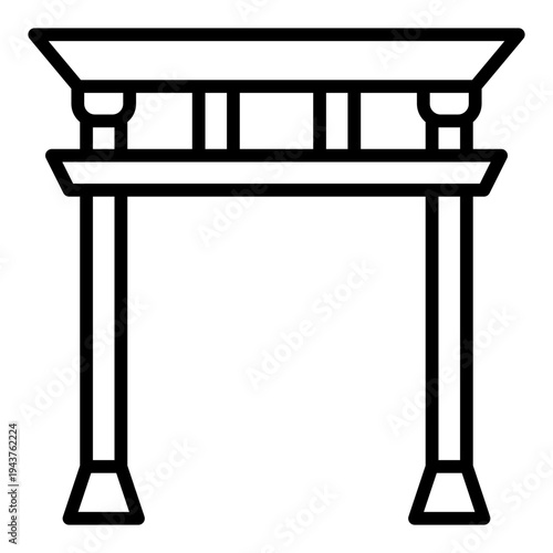 Gate Line icon. Chinese festival gate symbol. Lunar new year entrance decoration Line icon