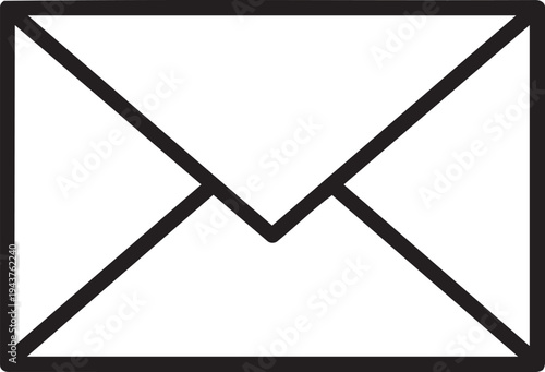 Simple black outline of an envelope representing mail or communication