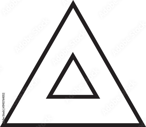 Black triangles nested within each other on a white background