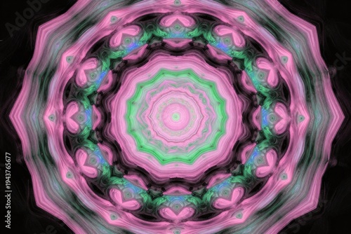 a computer generated image of a pink flower in the middle of a black background_00001_