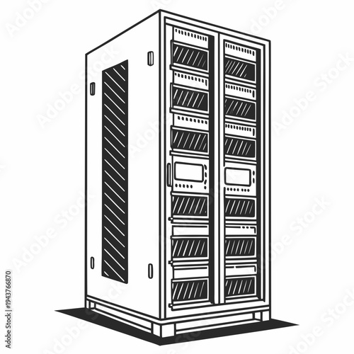 Vector illustration of a server cabinet