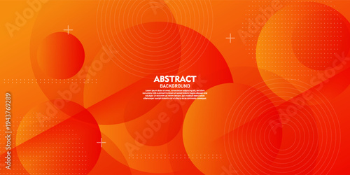 Abstract background of overlapping orange circles. Trendy shapes, color patterns, eps10 vector.