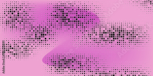 Shining pink purple disco party pattern background. Iridescent sequin mosaic texture. Abstract sparkling halftone wallpaper. Pop up comic glowing glitter backdrop. Retro vector design template
