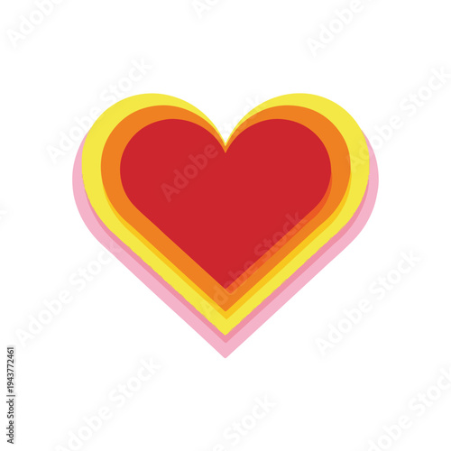 A stylized heart with layered colored outlines on a white background Free Download A stylized heart with layered colored outlines on a white background - GFXLoad