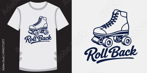 Vintage roller skate design on casual tshirt with stylish typography and retro illustration perfect for skating enthusiasts and fans of leisure activities