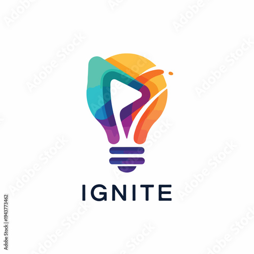 A vibrant, abstract lightbulb design, embodying innovation and creativity