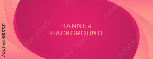 Pink and magenta gradient curve banner background, vector illustration
