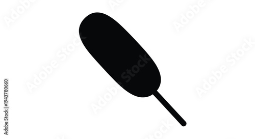A simple black feather illustration with a distinct silhouette
