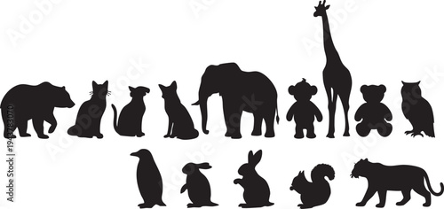 Black silhouette animals on white background animal silhouettes black animals 1 bear