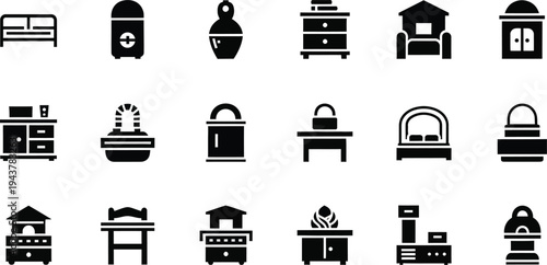 Set of 20 kitchen appliance icons vector