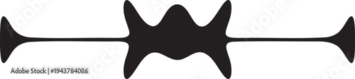 Black vector fish icon on a line
