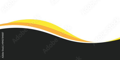 Elegant Abstract Wavy Header Background with Yellow, Orange, and Black Waves