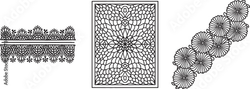 Lace borders designs, floral patterns, and ornate details