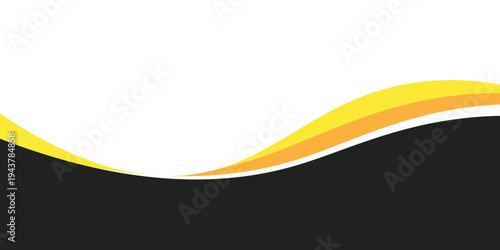 Modern Abstract Wavy Background with Yellow, Orange, and Black Curves