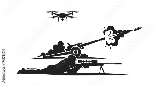Drone Surveillance and Sniper Team in Combat Operation