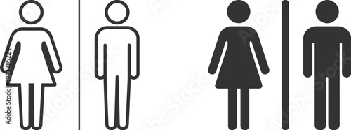Toilet Sign Icons for Men and Women on White Background illustration