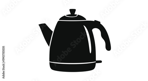 Black kettle illustration with a simple striking silhouette