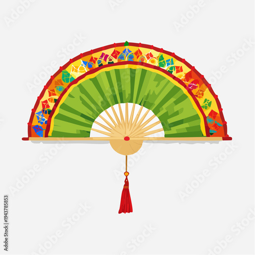 Cultural Hand Fan Illustration