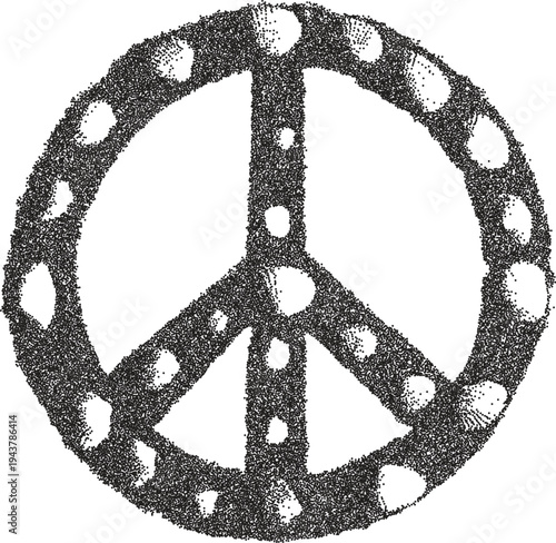 Peace y2k retro stipple art sixties brutalist halftone vector png transparent, symbol 2000s photocopy effect tattoo aesthetic